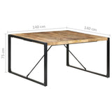 vidaXL Eettafel 140x140x75 cm ruw mangohout