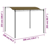 vidaXL Zonneluifel 180 g/m² 3x2,4 m taupe