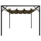 vidaXL Tuinprieel met uittrekbaar dak 180 g/m² 3x3 m taupe
