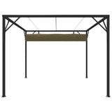 vidaXL Tuinprieel met uittrekbaar dak 180 g/m² 3x3 m taupe