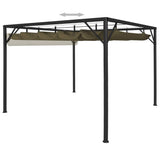 vidaXL Tuinprieel met uittrekbaar dak 180 g/m² 3x3 m taupe