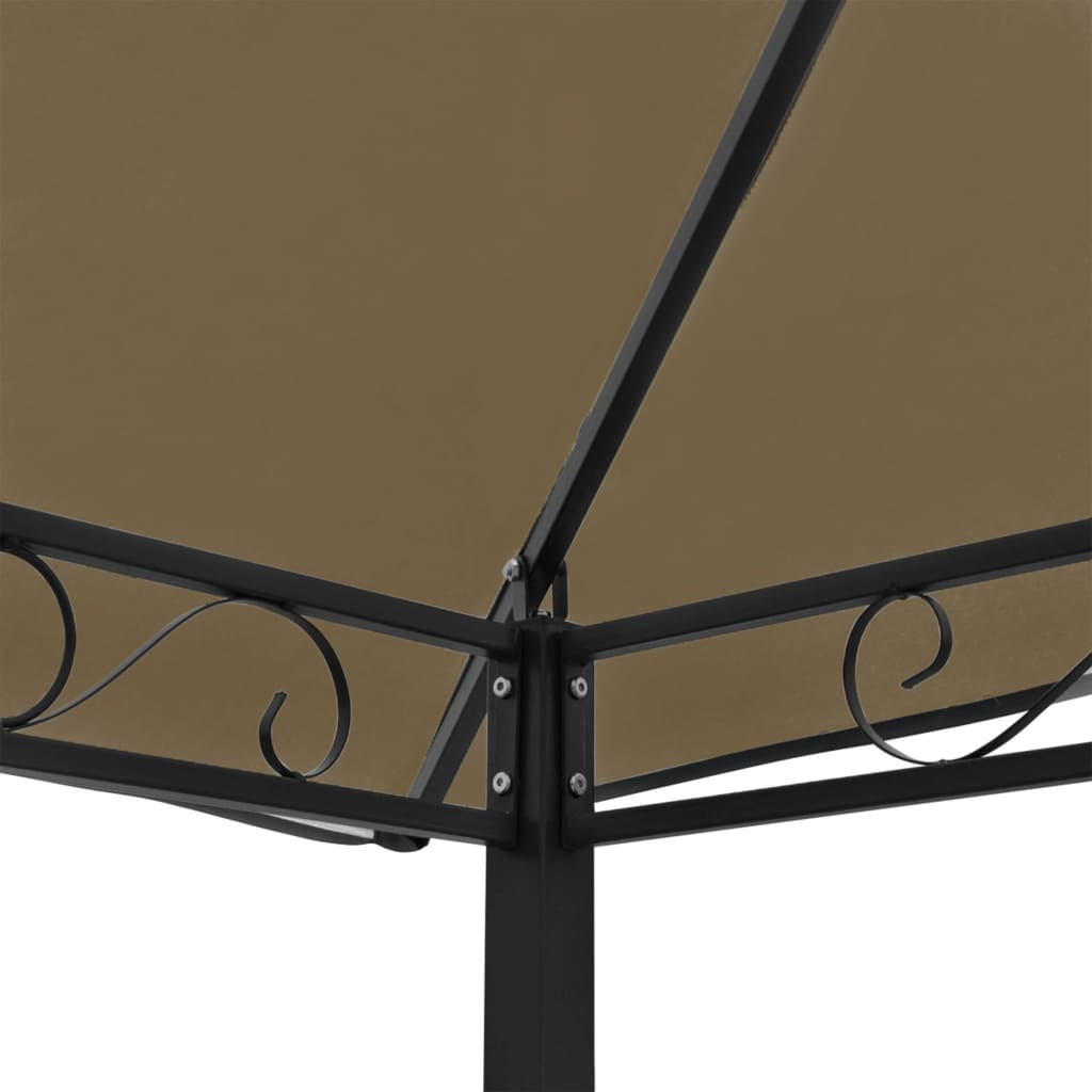 vidaXL Tuinpaviljoen met tafel en bankjes 180 g/m² 2,5x1,5x2,4 m taupe