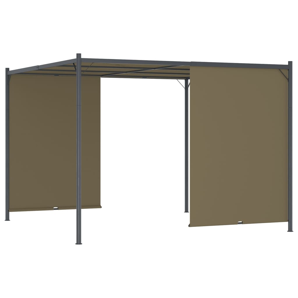 vidaXL Pergola met uittrekbaar dak 180 g/m² 3x3 m taupe