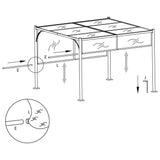 vidaXL Pergola met uittrekbaar dak 180 g/m² 3x3 m taupe