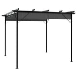 vidaXL Pergola avec support de trek dak 180 g/m² 3x3 m acier antracietkleur