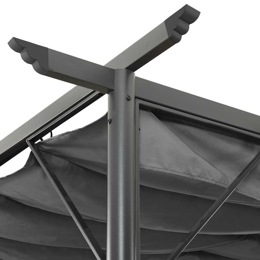 vidaXL Pergola avec support de trek dak 180 g/m² 3x3 m acier antracietkleur