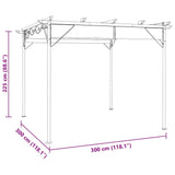 vidaXL Pergola avec support de trek dak 180 g/m² 3x3 m acier antracietkleur