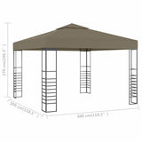 vidaXL Tuinpaviljoen 180 g/m² 3x3 m taupe