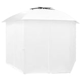 vidaXL Tuinpaviljoen met gordijnen 180 g/m² 360x312x265 cm wit