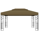 vidaXL Prieel met dubbel dak 180 g/m² 3x4 m taupe