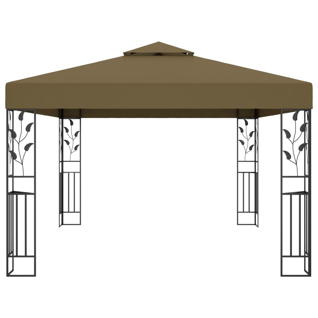 vidaXL Prieel met dubbel dak 180 g/m² 3x4 m taupe
