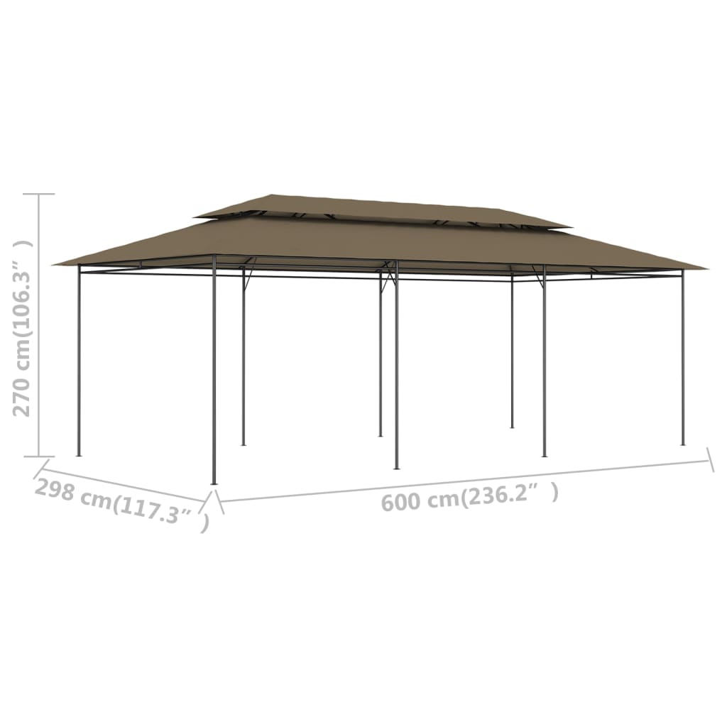vidaXL Prieel 180 g/m² 600x298x270 cm taupe