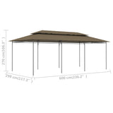 vidaXL Prieel 180 g/m² 600x298x270 cm taupe