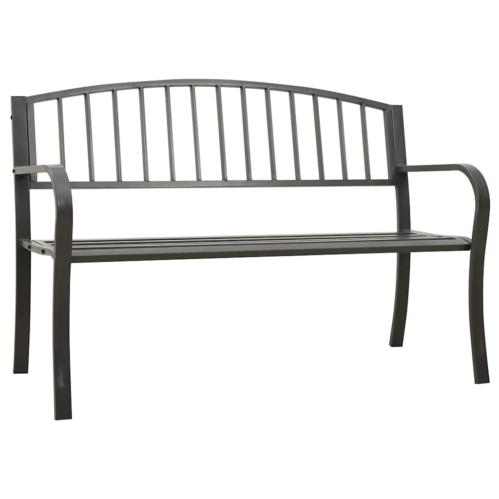 vidaXL Tuinbank 125 cm staal grijs