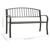 vidaXL Tuinbank 125 cm staal grijs