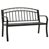 vidaXL Tuinbank met tafeltje 125 cm staal zwart