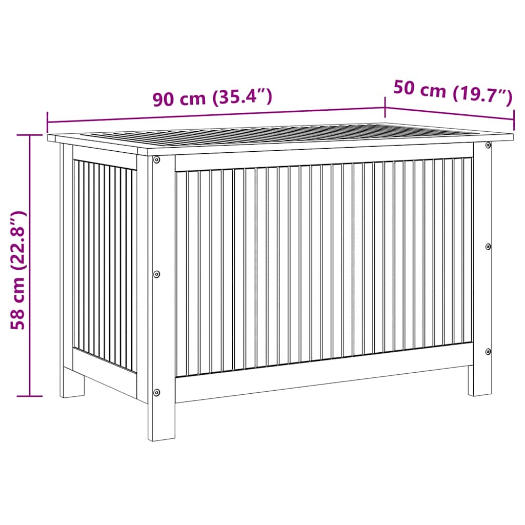 vidaXL Tuinbox 90x50x58 cm massief acaciahout