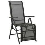 vidaXL Tuinstoelen 2 st verstelbaar textileen aluminium zwart