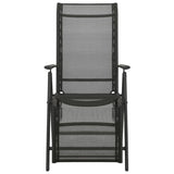 vidaXL Tuinstoelen 2 st verstelbaar textileen aluminium zwart