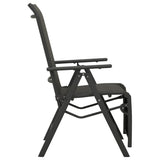 vidaXL Tuinstoelen 2 st verstelbaar textileen aluminium zwart