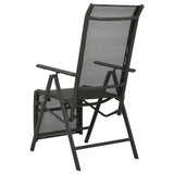 vidaXL Tuinstoelen 2 st verstelbaar textileen aluminium zwart