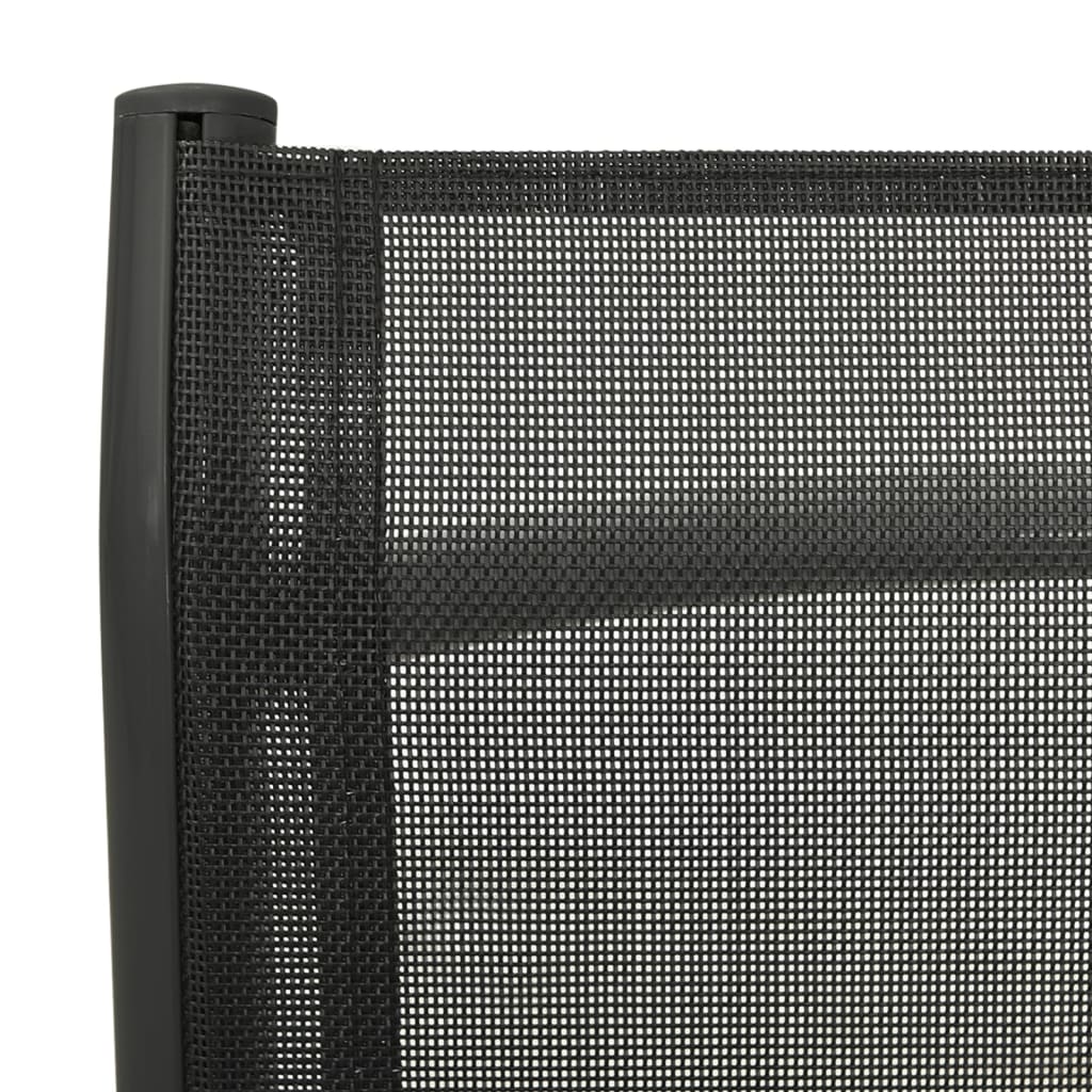 vidaXL Tuinstoelen 2 st verstelbaar textileen aluminium zwart