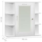 vidaXL Badkamerspiegelkast 66x17x63 cm MDF wit