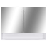 vidaXL Badkamerspiegelkast LED 80x15x60 cm MDF wit