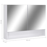 vidaXL Badkamerspiegelkast LED 80x15x60 cm MDF wit