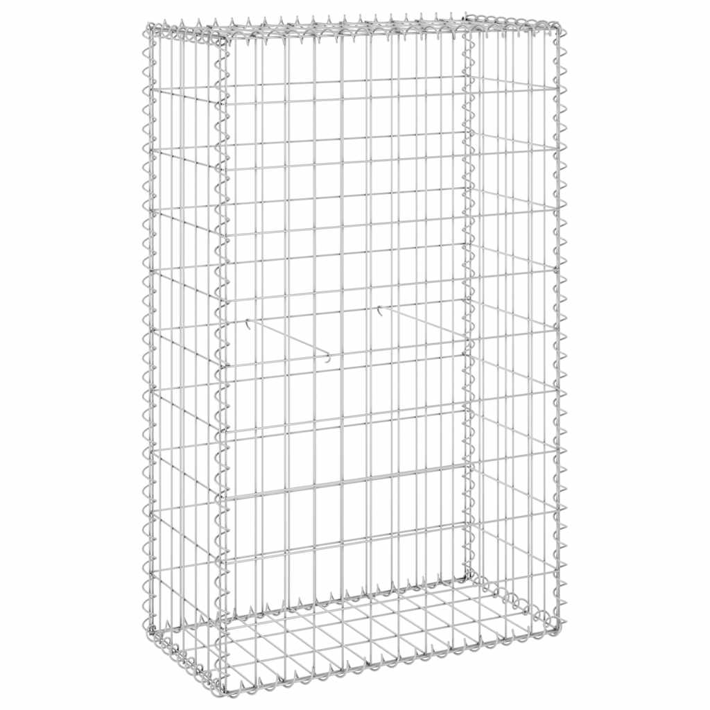 vidaXL Gabion Wall with Lids 60x30x100 cm Galvanised Steel