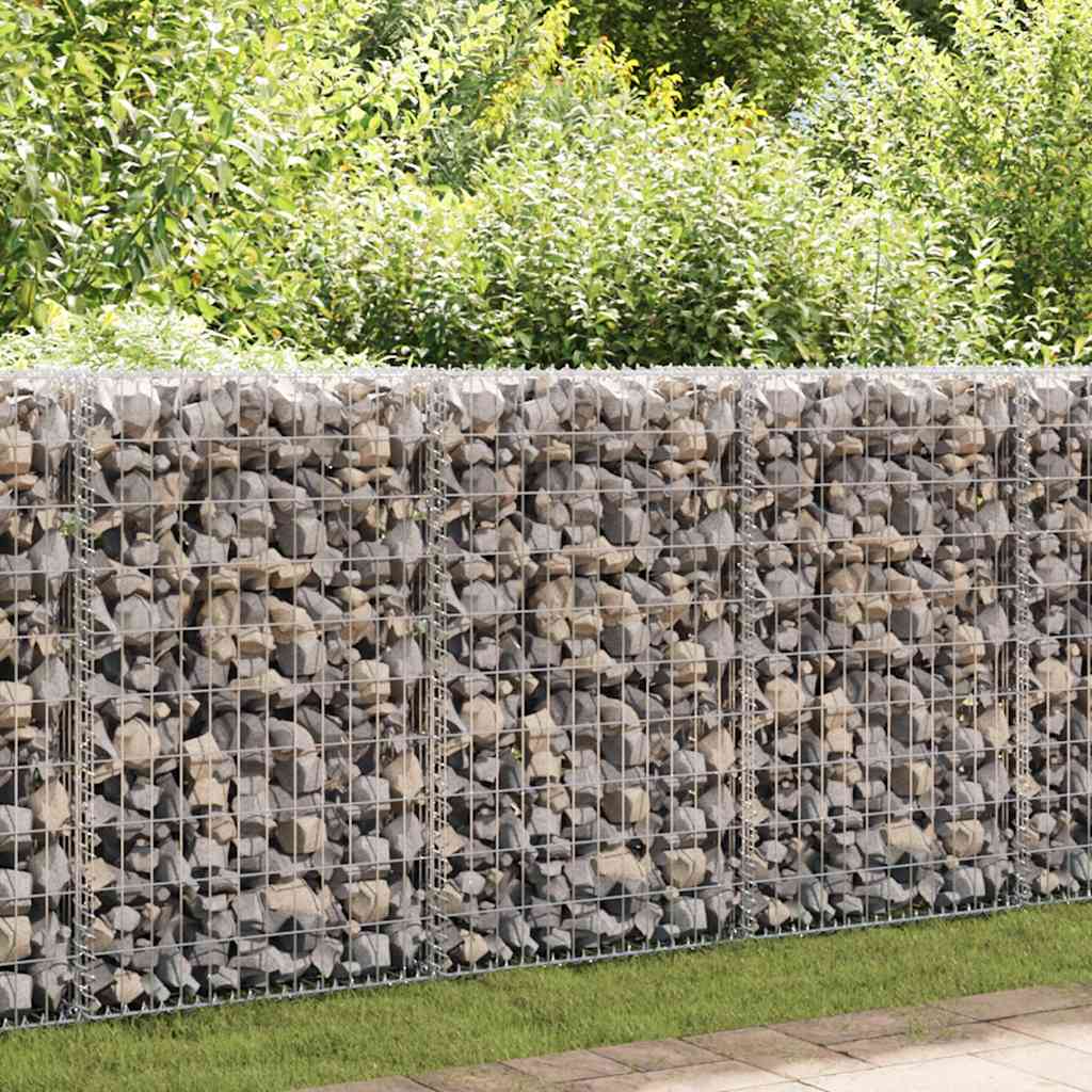 vidaXL Gabion Wall with Lids 60x30x100 cm Galvanised Steel