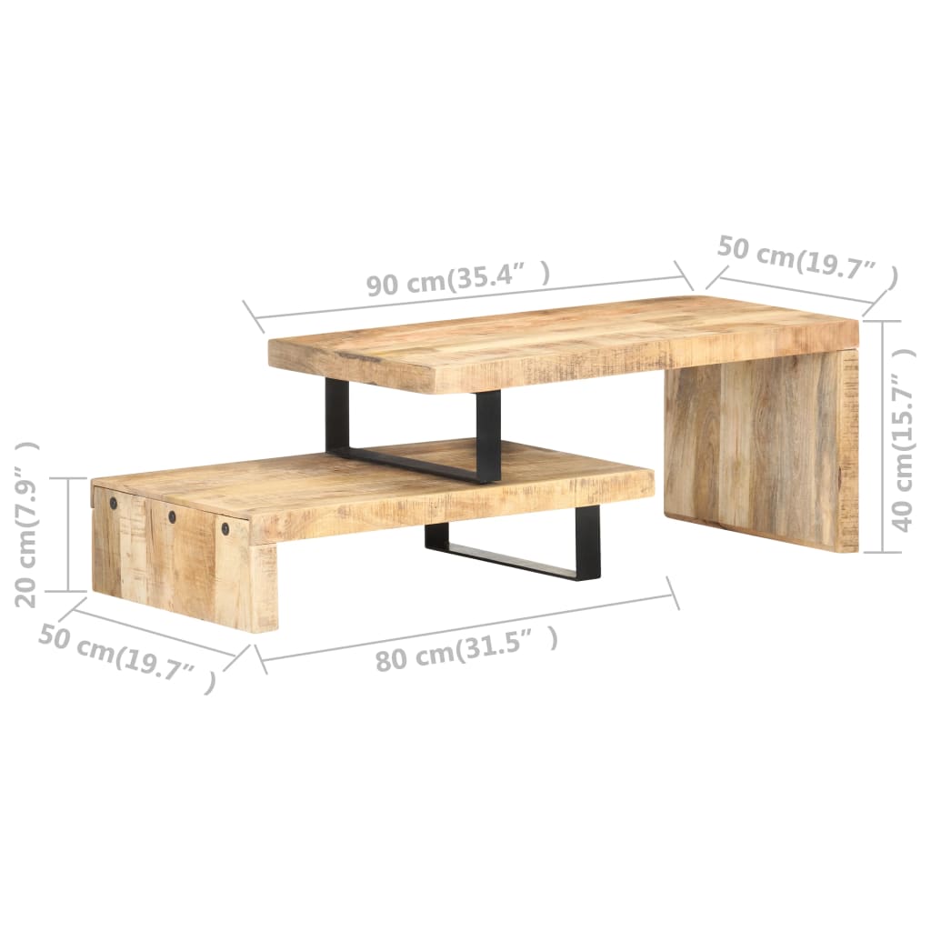 vidaXL 2-delige Salontafelset massief mangohout