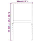 vidaXL Werkbankframes verstelbaar 2 st 55x(69-95,5) cm metaal zwart