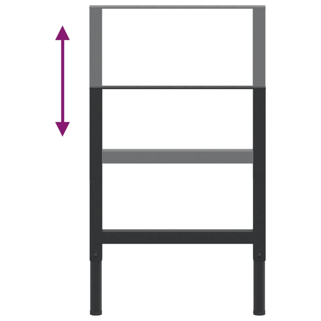 vidaXL Werkbankframes verstelbaar 2 st 55x(69-95,5) cm metaal zwart