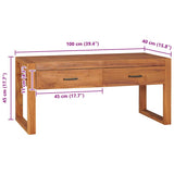 vidaXL Tv-meubel 100x40x45 cm teakhout