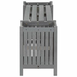vidaXL Tuinbank met 2 plantenbakken 150 cm massief acaciahout grijs
