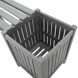 vidaXL Tuinbank met 2 plantenbakken 150 cm massief acaciahout grijs