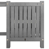vidaXL Tuinbank met 2 plantenbakken 150 cm massief acaciahout grijs