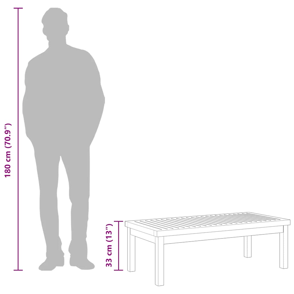 vidaXL Salontafel 100x50x33 cm massief acaciahout