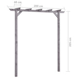 vidaXL Pergola 200x40x205 cm geïmpregneerd grenenhout grijs