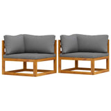 vidaXL Corner Sofas 2 pcs with cushions sectional dark grey