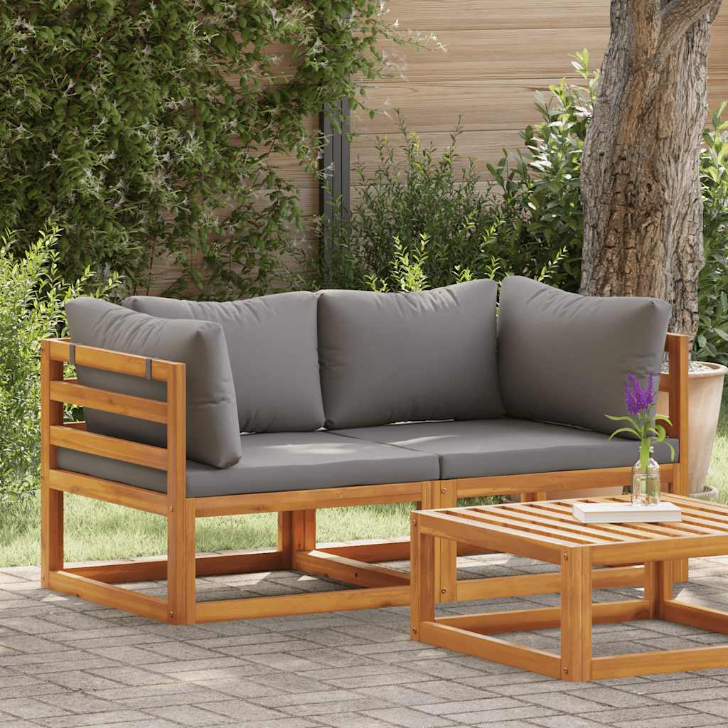 vidaXL Corner Sofas 2 pcs with cushions sectional dark grey