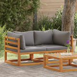 vidaXL Corner Sofas 2 pcs with cushions sectional dark grey