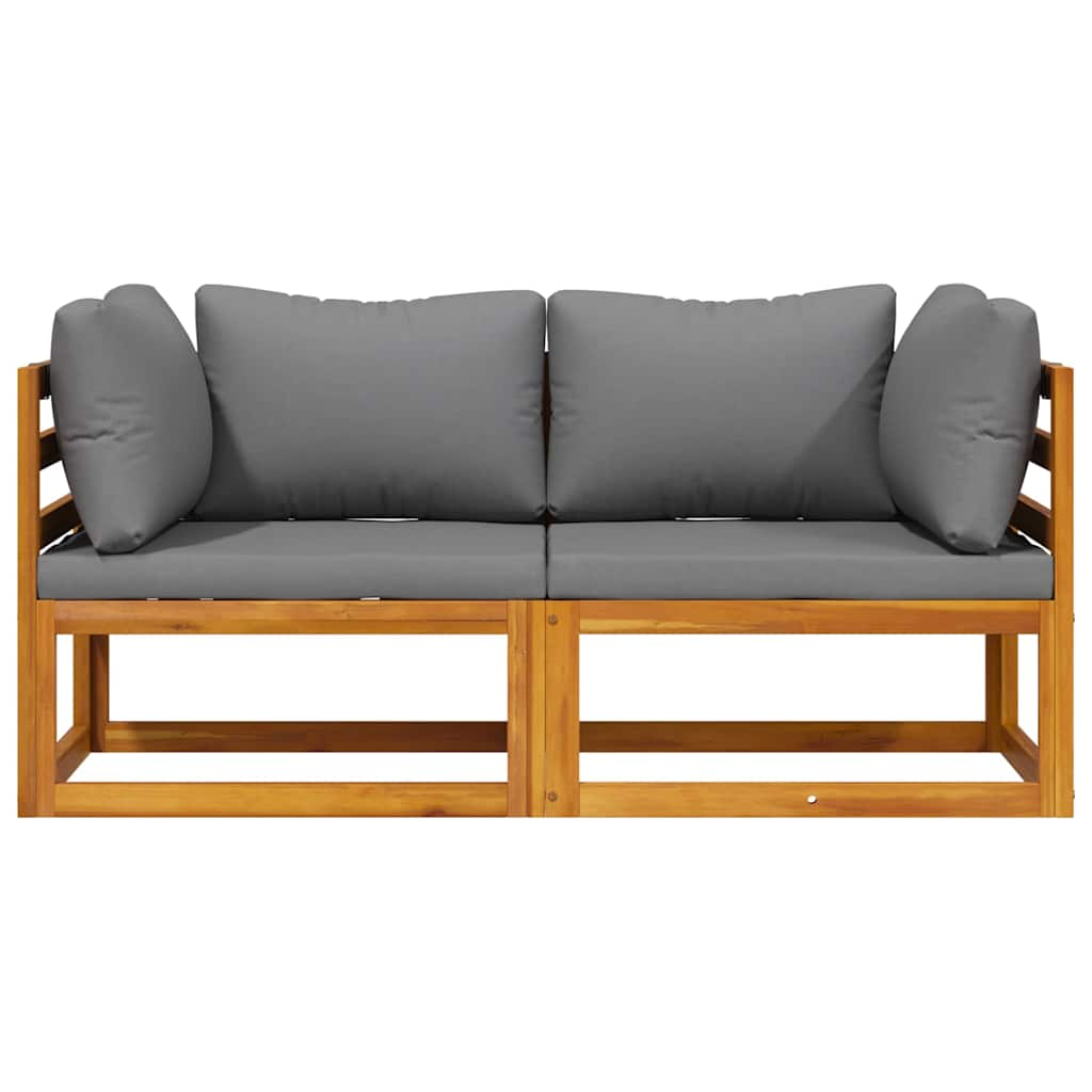 vidaXL Corner Sofas 2 pcs with cushions sectional dark grey