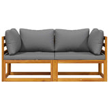 vidaXL Corner Sofas 2 pcs with cushions sectional dark grey