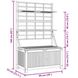 vidaXL Opbergbox met latwerk 99x55x160 cm massief acaciahout