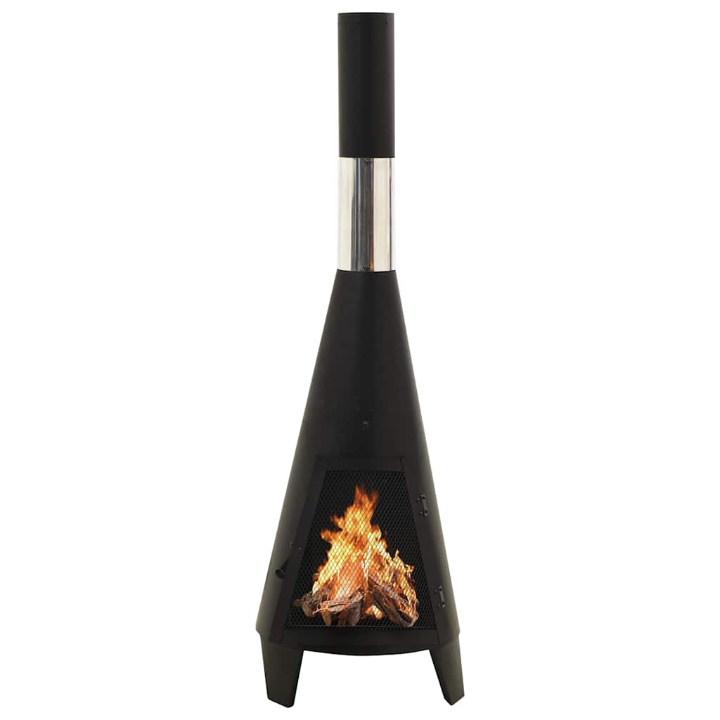 vidaXL Garden Fireplace with Poker 38x38x122 cm Steel
