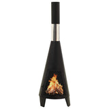 vidaXL Garden Fireplace with Poker 38x38x122 cm Steel