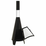vidaXL Garden Fireplace with Poker 38x38x122 cm Steel