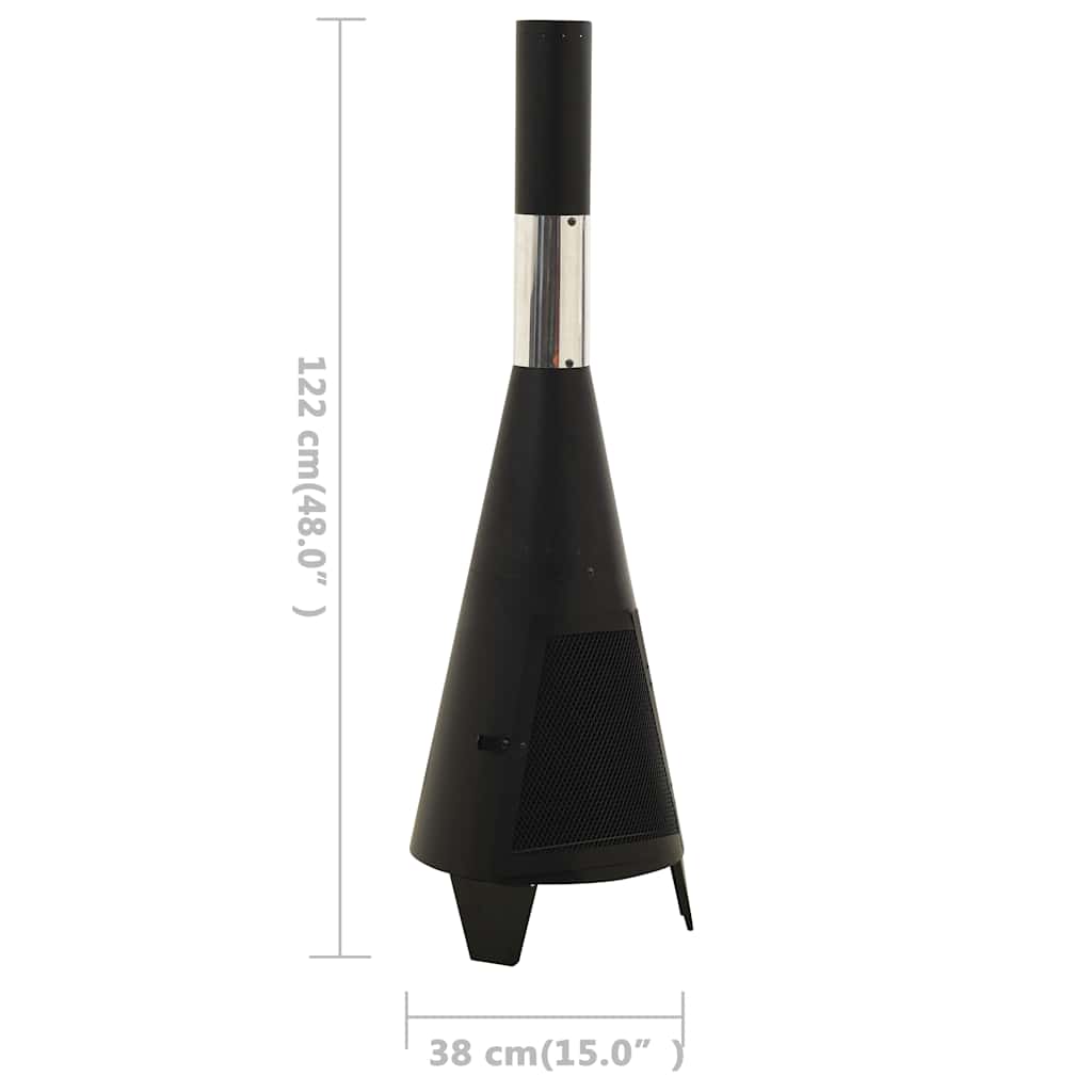 vidaXL Garden Fireplace with Poker 38x38x122 cm Steel